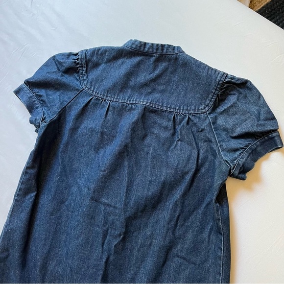 A.P.C. blue denim button up short puff sleeve mini dress - Picture 5 of 7